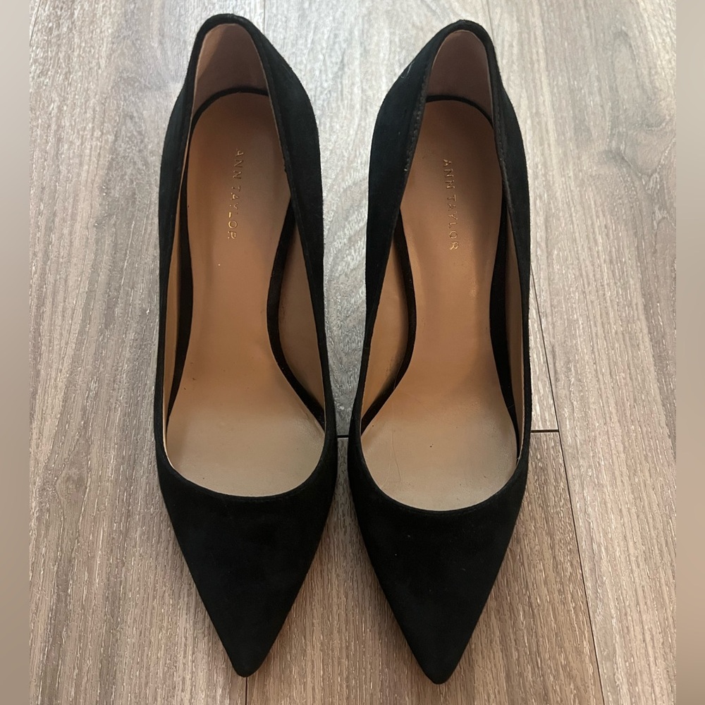 Ann Taylor Black Suede Heels